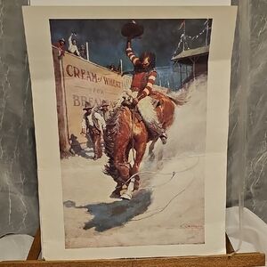 Vintage Cowboy Art Print Cream Of Wheat Advertisement Art.